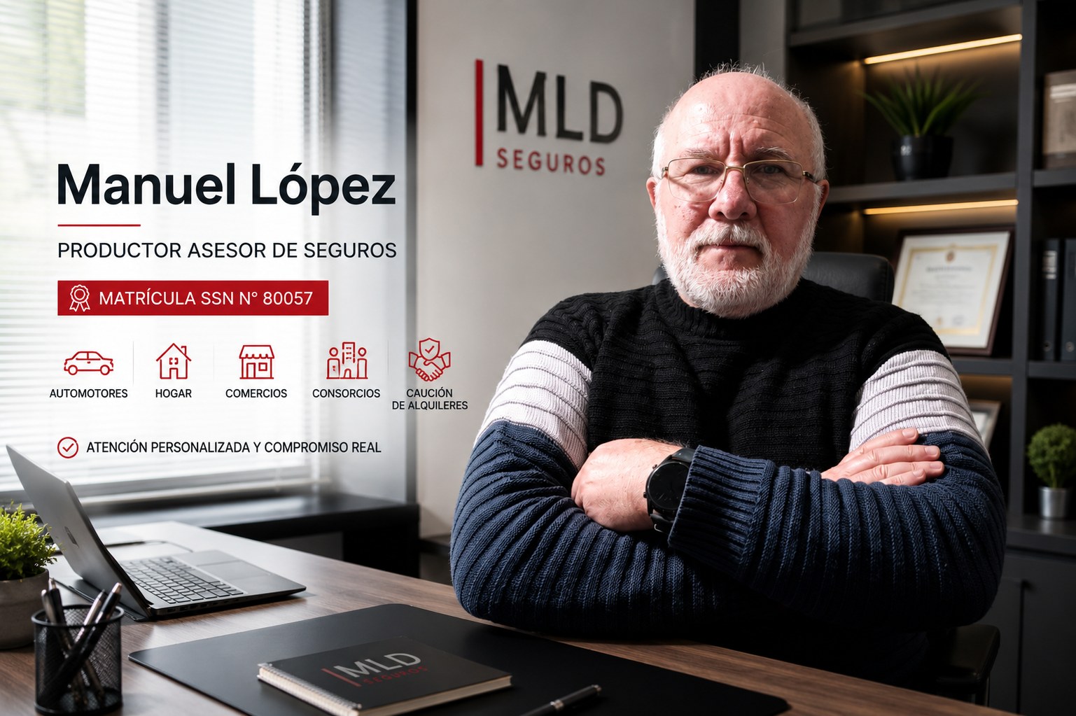 Manuel López, Productor Asesor de Seguros, matrícula SSN Nº 80057